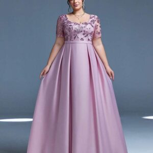 Satin Ruffle Dress Lavender